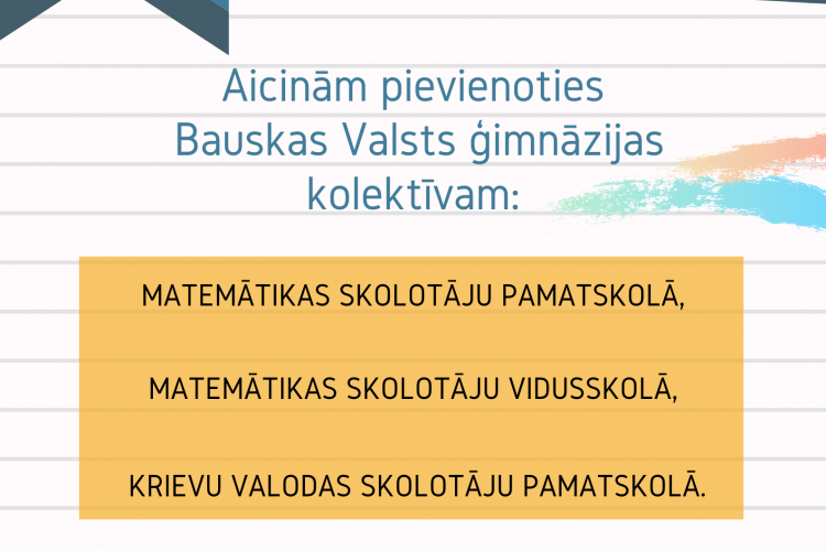 Aicinam pievienoties mūsu kolektīvam