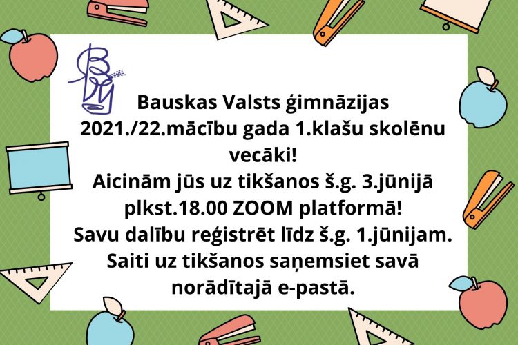 Aicinam pirmklasnieku vecākus uz tikšanos