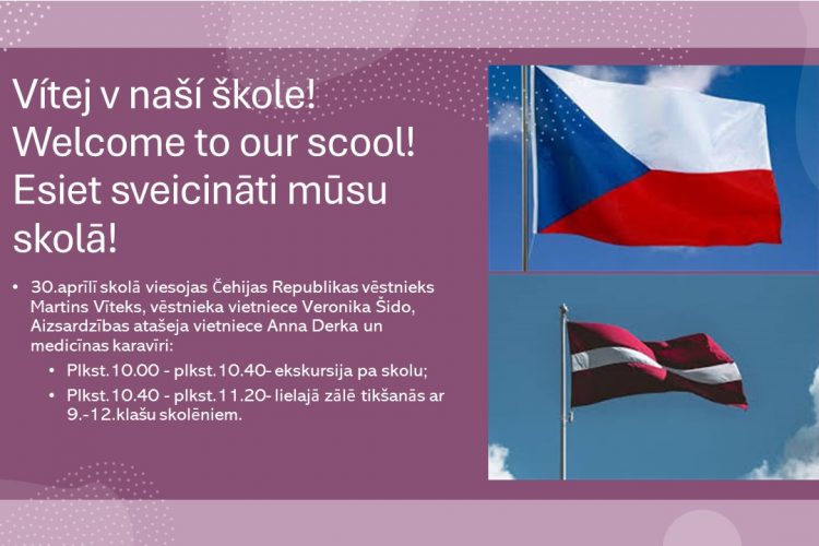 Skolā viesojas Čehijas Rebublikas vēstnieks