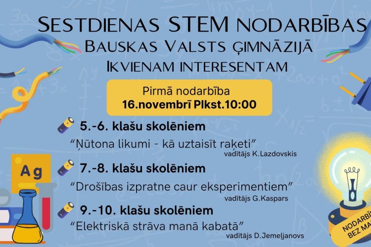 Sestdienas STEM nodarbības